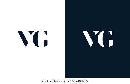 Abstract flat letter VG logo. This logo icon incorporate with abstract shape in the creative way.