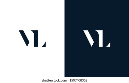 Abstract flat letter VL logo. This logo icon incorporate with abstract shape in the creative way.