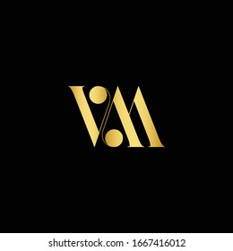 Abstract flat letter VM logo. This logo icon incorporate with abstract shape in the creative way.