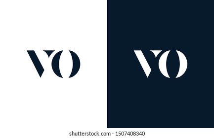 Abstract flat letter VO logo. This logo icon incorporate with abstract shape in the creative way.