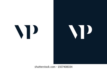 Abstract flat letter VP logo. This logo icon incorporate with abstract shape in the creative way.