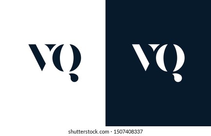 Abstract flat letter VQ logo. This logo icon incorporate with abstract shape in the creative way.