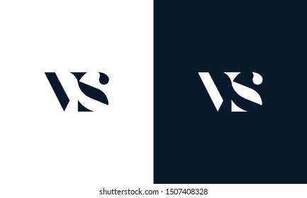 Abstract flat letter VS logo. This logo icon incorporate with abstract shape in the creative way.