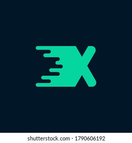 Resumen de la letra plana x logotipo. logo de cian con concepto amplio.