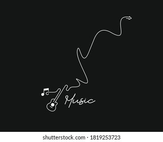 Resumen de línea plana con formas de movimiento de notas musicales. Patrón para diseño de portada, afiche, banner, decoración.