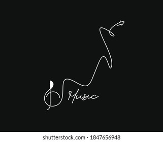 Resumen de línea plana con formas de movimiento de notas musicales. Patrón para diseño de portada, afiche, banner, decoración.