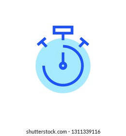 Abstract flat line style time and clock vector icon on a white background