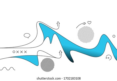 Abstract flat linear promotion dynamic geometric motion shapes. Pattern for cover design, poster, card, greeting, business, decoration.