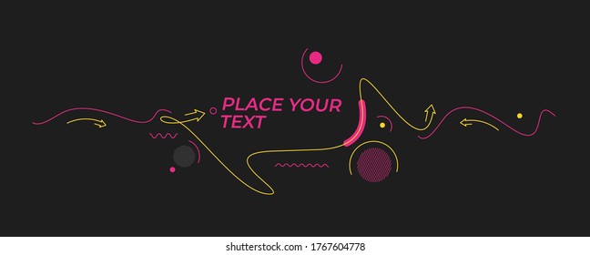 Abstract flat linear promotion dynamic geometric motion shapes. Pattern for cover design, poster, card, greeting, business, decoration.