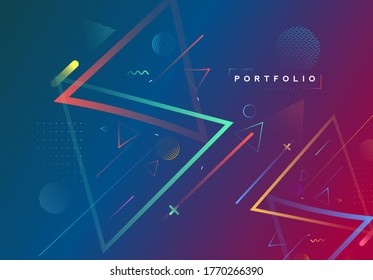 Abstract flat linear promotion dynamic geometric motion shapes. Pattern for cover design, poster, banner, card, greeting, business, decoration.