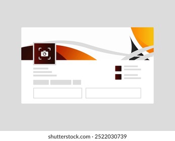 Abstract flat LinkedIn page cover mockup template