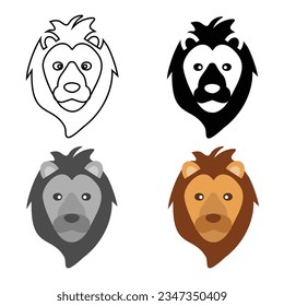 Abstract Flat Lion Head Silhouette Illustration, can be used for business designs, presentation designs or any suitable designs.