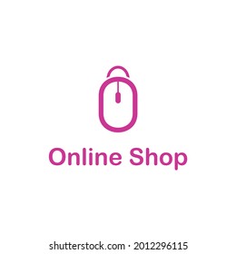 abstract flat logo online shopping icon