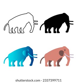 Abstract Flat Mammoth Animal Silhouette Illustration, can be used for business designs, presentation designs or any suitable designs.