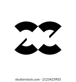abstracto monograma plano ambigram z c símbolo tech moderno 