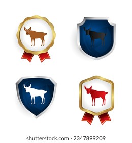 Abstract Flat Moose Animal Badge and Label Collection, can be used for business designs, presentation designs or any suitable designs.