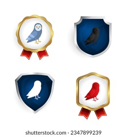 Abstract Flat Owl Bird Badge and Label Collection, se puede utilizar para diseños de negocios, presentaciones o cualquier diseño adecuado.