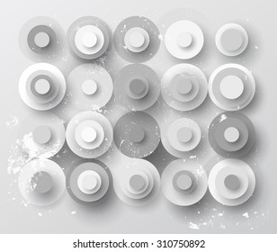 Abstract flat paper squares background in grey