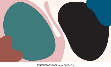 FONDO PLANO Abstractas DEL COLOR DEL PASTEL CON LAS FORMAS ORGÁNICAS DIBUJADAS A MANO PLANTILLA ONDULADA DEL VECTOR DEL DISEÑO PARA EL FONDO DE PANTALLA, DISEÑO DE LA CUBIERTA