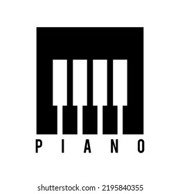 Abstract flat piano tuts octave logo for music brand