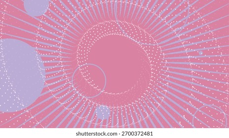 Fundo plano abstrato do portal em cor rosa e roxo com creme colorido Twisted Dots Movimento