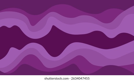 Abstract Flat Purple Wavy Layered Lines Decoration Background Illustration
