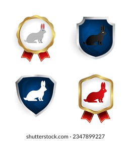 Abstract Flat Rabbit Animal Badge and Label Collection, can be used for business designs, presentation designs or any suitable designs.