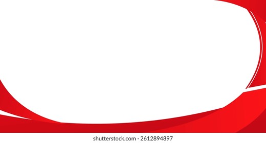 Abstract Flat Red White Wavy Background Design Template Vector with Copy Space for Text. vector illustration