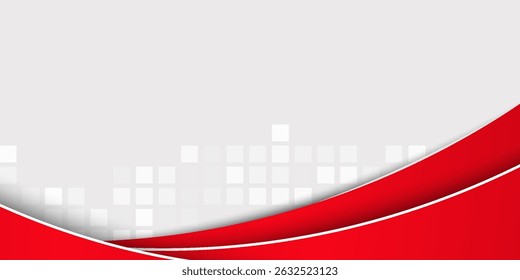 Abstrato Plano Vermelho Branco Ondulado Fundo Design Vetor com Espaço de Cópia para Texto