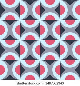 Abstract flat retro seamless pattern with geometric mix. Timeless simple vector pattern for textile, prints, fabric, wallpaper, wrapping paper, web etc.
