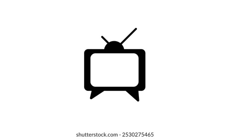 Abstrato Ícone de tv retro plano, ícone de tv vetorial no fundo branco.