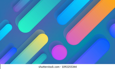 Abstract flat rounded lines vector abstract website bright background