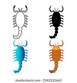 Abstract Flat Scorpion Animal Silhouette Illustration, can be used for business designs, presentation designs or any suitable designs.