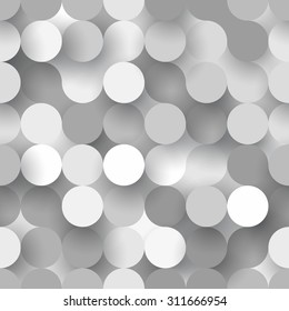 Abstract flat seamless background with grey paper circles