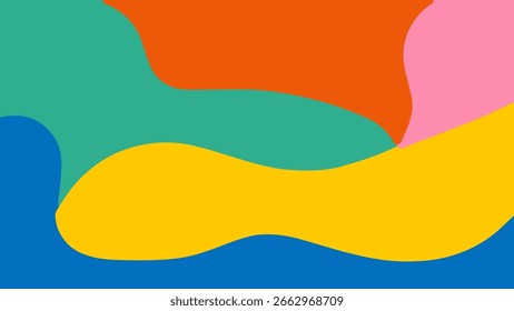 Plano de fundo de forma plana abstrata com elemento de estilo de bolha líquida colorida