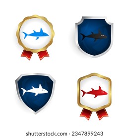 Abstract Flat Shark Animal Badge and Label Collection, can be used for business designs, presentation designs or any suitable designs.