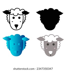 Abstract Flat Sheep Head Silhouette Illustration, can be used for business designs, presentation designs or any suitable designs.