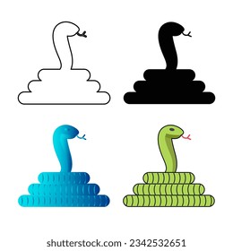 Abstract Flat Snake Animal Silhouette Illustration, can be used for business designs, presentation designs or any suitable designs.