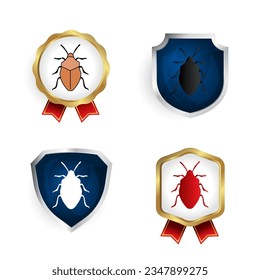 Abstract Flat Stink Bug Insect Badge and Label Collection, can be used for business designs, presentation designs or any suitable designs.
