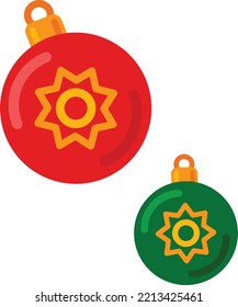 Abstract flat style designed illustration of Christmas decoration balls 