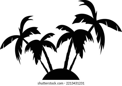 Abstract flat style designed illustration of palm trees 
