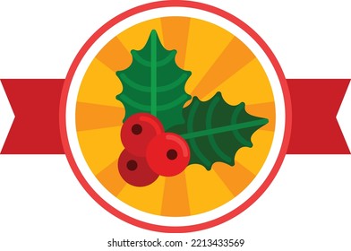 Abstract flat style designed illustration of Christmas berry 