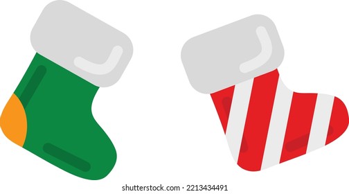 Abstract flat style designed illustration of Christmas socks 