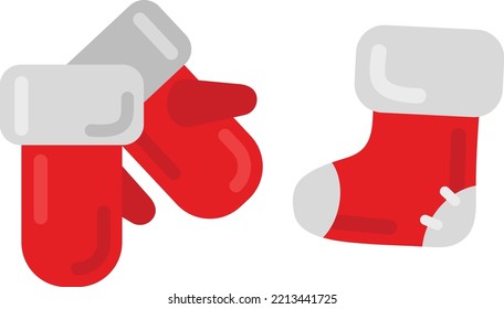 Abstract flat style designed illustration of Christmas socks 