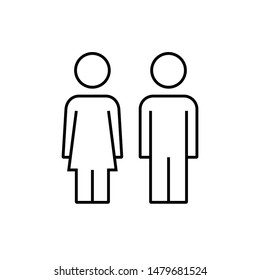 Abstract flat style line design set of people vector icons. 