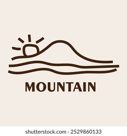 abstract flat style line mountain logo design