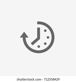 Abstract flat style time and clock vector icon. Trendy simple design passage of time symbol.