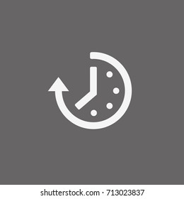 Abstract flat style time and clock vector icon. Trendy simple design passage of time symbol.