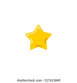 Abstract flat style yellow and golden vector star icon illustration