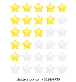Abstract flat style yellow and golden vector star icon illustration. Glossy golden rating star